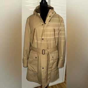 Zero King Weather Wear Hooded, Belted Fur Lined Coat Mens Size 42